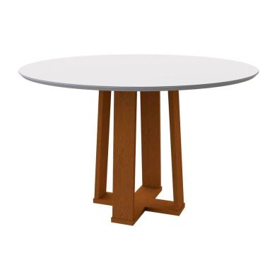 Imagem de Mesa De Jantar 4 Lugares 1,20m Vidro Isabela Ypê Off White