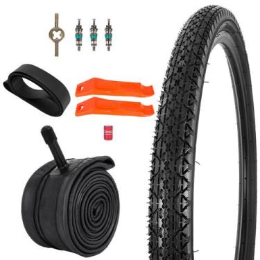 Imagem de Pneu e tubo de bicicleta RUTU 26x2.125 dobráveis com ferramentas