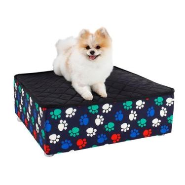 Imagem de Cama Box Pet + Lençol Impermeável para Cachorros e Gatos Luxo - BF, AZ