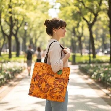 Imagem de Maxi Bolsa Feminina Sacola Ecobag DuRio Estampas Coloridas, Banana