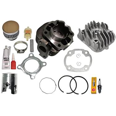 Imagem de Top Notch Parts Conjunto de kit de juntas de pistão de cabeça de cilindro de pistão compatível com Yamaha ZUMA YW50 YW 50 2002-2011, Scrambler 50 2001-2003, y-6 youth 50 2004-2005, Can-am Mini DS 50