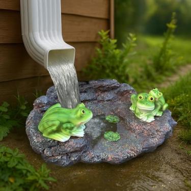 Imagem de Estátua de sapo bloco de salpicos calha para decoração de jardim, calha de animais maiores, extensões de bloco de respingos, ornamento de chuva, acessório de desviador de resina de concreto, presente