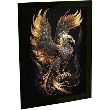 Imagem de quadro decorativo Fênix em 4k 30x50cm para sala quarto escritório hall corredor interior