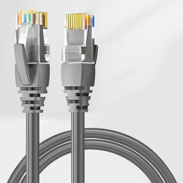 Imagem de Cat 6 Ethernet Cable - Flat LAN Wire for Indoor Outdoor Use, Supports 10Gbps Speed, Compatible with Router, Modem, Switch, Gaming Console, Streaming Device, 6.6FT, Gery