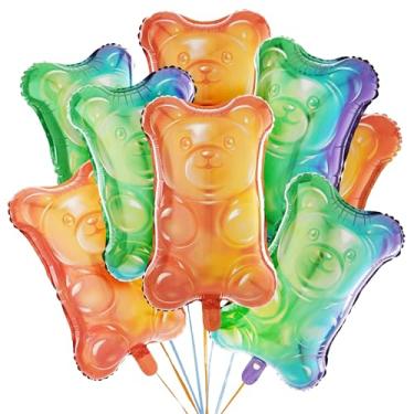 Imagem de Cheerland Gummy Bear Balloons Foil Metallic Mylar Balloon Candy Themed Balloons Candyland Party Decorations Gummies Dessert Station Candy Bar Party Supplies Pack of 8