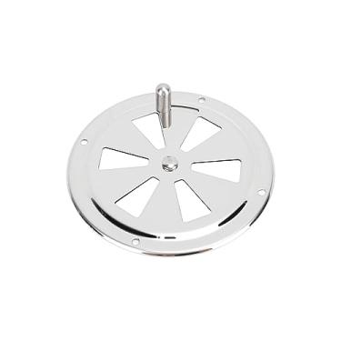 Imagem de Tbest Placa de ventilação de cabine de aço inoxidável de grau marítimo, tampa de ventilação redonda com botão lateral para barco, iate e trailer, cabine de grelha de ar premium (10 cm)