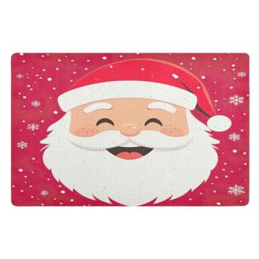 Imagem de SEHANY Tapete de porta de inverno Papai Noel Natal para todos os climas, impermeável, secagem rápida, bem-vindo, tapete de entrada antiderrapante, tapete decorativo de poliéster para entrada, varanda