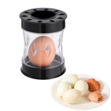 Imagem de Ferramenta de descascador de ovos cozidos para ovos cozidos, descascador de ovos de codorna para frango e ovos de codorna, ferramenta de cozinha portátil para cozinhar e saladas (preto)