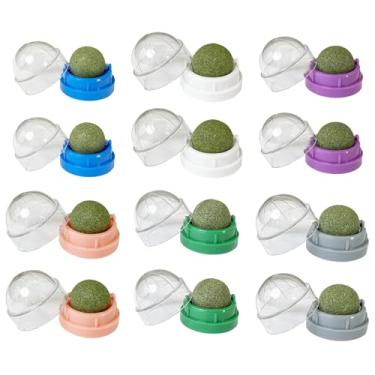 Imagem de Brinquedos de erva-catnip para gatos interativos Bola Orgânica Petiscos Aumentar o tempo brincadeira Manter seu gato entretido 360 Girar ABS fresca Promover a peristalse intestinal Expelir bolas cabel