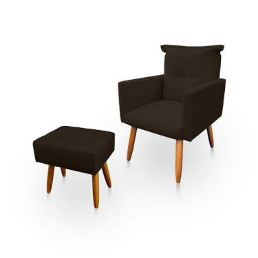 Imagem de Poltrona Decorativa Duda com Puff New para Sala e Quarto Suede - LH De