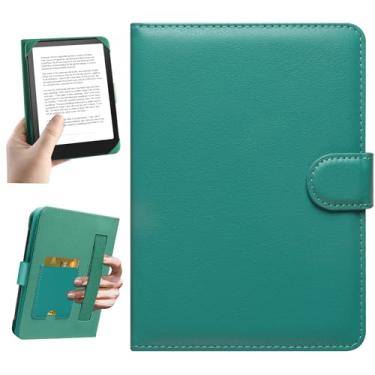 Imagem de HoYiXi Capa universal eReades de 6" polegadas compatível com 6" Kindle 2025 & 2019/Pocketbook/Tolino/Kobo Clara HD, 6" capa protetora para leitor eletrónico com bolso integrado, ciano