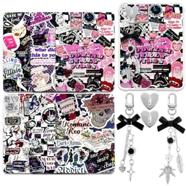 Imagem de Tmtains 6 peças de inserções para Kindle Paperwhite capa transparente, 2 peças, e-reader telefone, berloques, pulseiras, decoração para mulheres, leitores, amantes de livros, tema romance preto