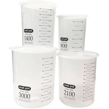 Imagem de Kit Potes Herméticos Plástico Multiuso 4 Peças – Vedação Segura, Organizadores de Alimentos para Cozinha, 800ml, 1400ml, 2100ml, 3000ml, Organizadores Multiuso Cozinha, Alimentos, Marmita