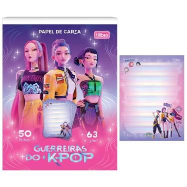 Imagem de Caderno colado papel carta guerreiras do k-pop 50fls tilibra