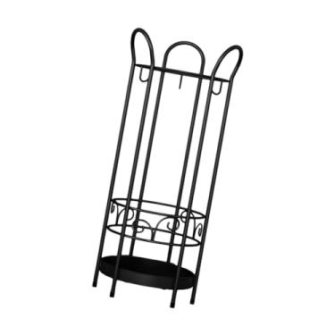 Imagem de Suporte de guarda-chuva de ferro redondo suporte de guarda-chuva para barras de escritório em casa, suporte de guarda-chuva preto (preto)