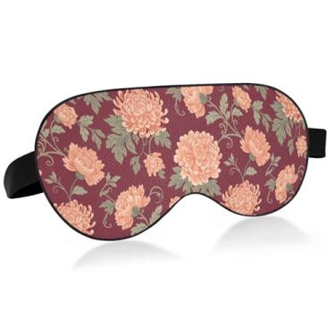 Imagem de Burbuja Máscara de dormir floral para mulheres e homens, máscara refrescante para os olhos com abertura lateral blackout com alça elástica ajustável para viajar