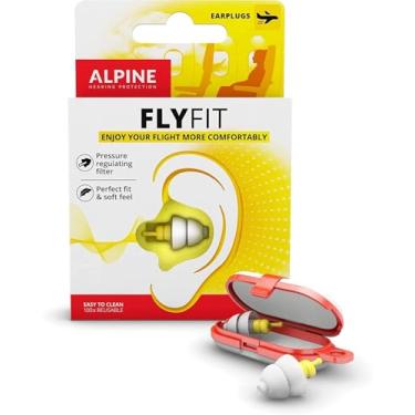 Imagem de Alpine FlyFit – Tampões de ouvido para alívio de pressão e prevenção de dores de ouvido durante o voo – Essenciais de viagem de avião – Tampões de ouvido hipoalergênicos confortáveis