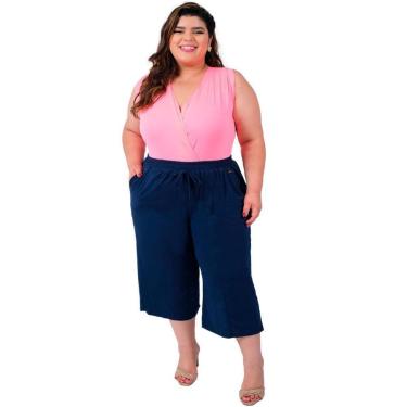 Imagem de Calça Pantalona Recorte Feminina Plus Size Catwalk Viscolycra-Feminino