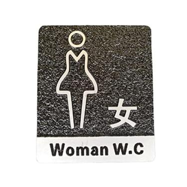 Imagem de Varões ocos de poliuretano personalizado acrílico antigo 3D placa de parede porta vaso sanitário hotel casa número adesivos de endereço (D, 12 x 14 cm)