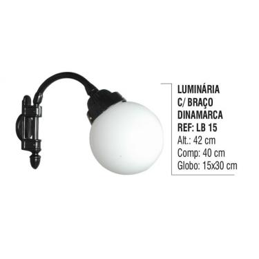 Imagem de Luminária Dinamarca com Braço Externa/interna Alumínio 42cm