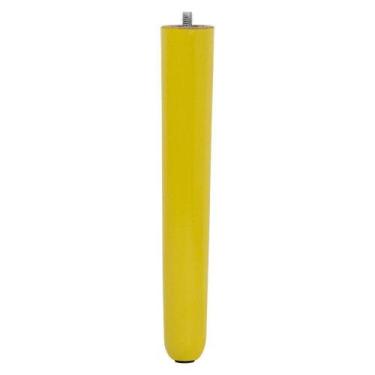 Imagem de 1 Pé Palito Amarelo 25 Cm Com Rosca Metal Para Móveis D10 - D'rossi
