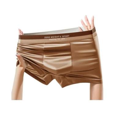 Imagem de Cuecas Boxer Masculinas plus Size De Seda Gelada Respiráveis Ajuste Sl