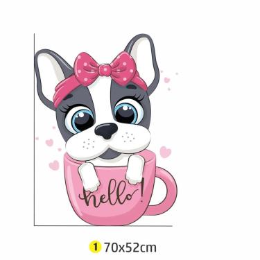 Imagem de Adesivo Parede Dog Hello 70x52 quarto infantil