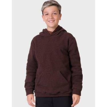 Imagem de Blusão Tweed Marrom Inverno Elegante Frio Novo Dia a Dia Moda Quentinho - Masculino 12 a 18 anos-Masculino