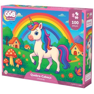 Imagem de Quebra Cabeça Unicórnio 100 Pçs Menina Crianças Brinquedos