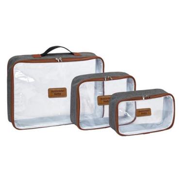Imagem de Organizador De Mala Plastificado e Visor Transparente - 3 Peças - Bati