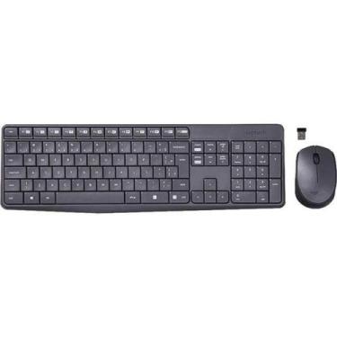 Imagem de Kit Teclado Mouse Sem Fio Logitech MK235 Preto