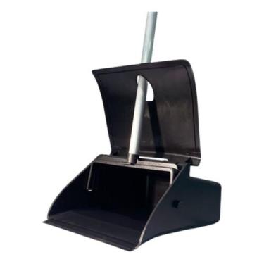 Imagem de Pá De Lixo Coletora Com Tampa Profissional Bralimpia, Preto