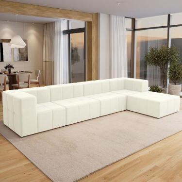 Imagem de Sofá 4 Lugares Para Sala Living Modular Com Puff 352cm Lancaster F04 V