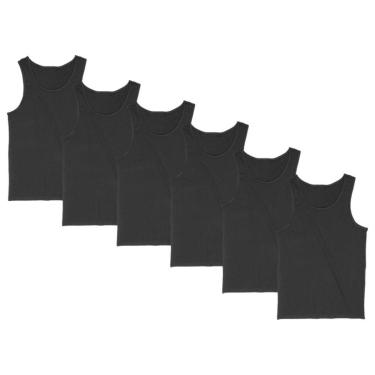 Imagem de Kit 6 Regata Masculina Camiseta Lisa Básica Algodão Regatas-Masculino