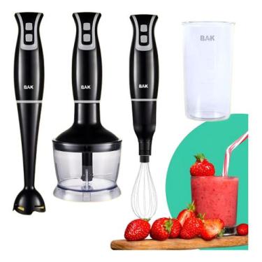 Imagem de Mixer 3 Em 1 Multifuncional Triturador Batedor Elétrico Bak Preto -127