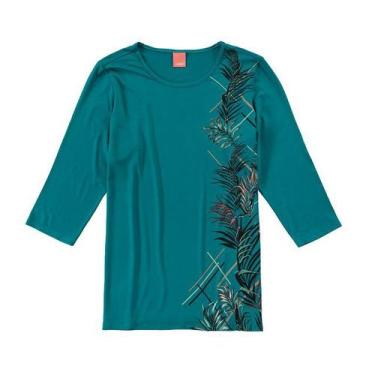 Imagem de Blusa Feminina Manga Longa 7/8 Malwee Wee Plus Ref. 66766, G3, Verde
