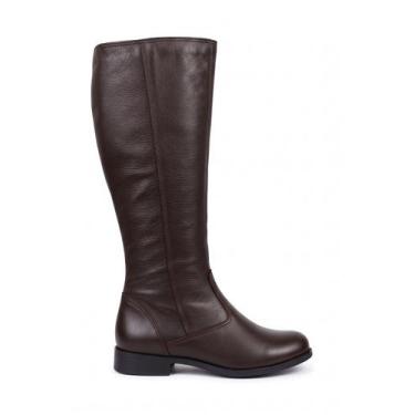 Imagem de Bota feminina cano longo em couro salto baixo 0291 - - Andrea Vinci, 3