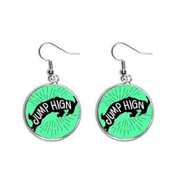 Imagem de Brinco feminino de prata com silhueta de animal de antílope preto com pingente de orelha natural