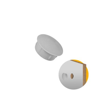 Imagem de Tapa Furo Interno 12mm Cinza 100 Peças