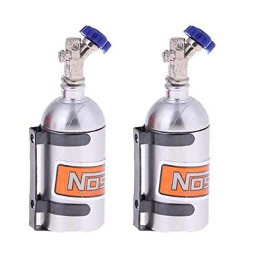 Imagem de WONFAST 2Pack Simulation Nitrogen Bottle Decoration Part Accessory Compatible with 1/10 RC Crawler Car Traxxas TRX4 Axial SCX10 RC4WD Tamiya 90046 D90 D110 TF2 (Silver)