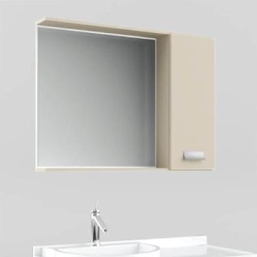 Imagem de Espelheira Para Banheiro 80cm 1 Porta Nude Lilies Móveis