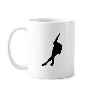 Imagem de Caneca preta esportiva com contorno de patins cerâmica cerâmica xícara de café porcelana louça