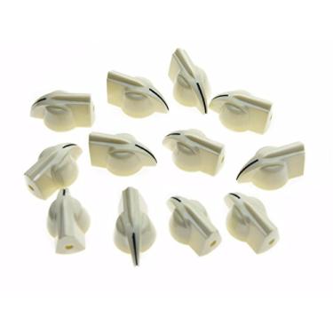 Imagem de Dopro Pacote com 12 parafusos vintage elevados para guitarra AMP cabeça de frango/ponteiro de efeito marfim