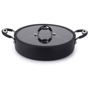 Imagem de Frigideira Tegame Multiflon Dom Antiaderente Quartzo Preta - 30 cm