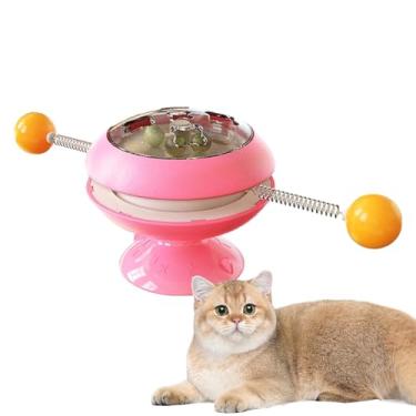 Imagem de Brinquedo de bola giratória Catnip | Brinquedo interativo para gatos com moinho de vento para gatos internos - Brinquedo interativo do treinamento do gato do catnip da bola, brinquedos da Hersil