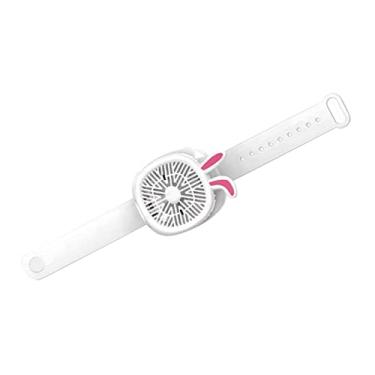 Imagem de Mini Relógio Ventilador, Leve, Portátil, Confortável, Relógio Ventilador de Pulso para o Verão (Coelho branco)