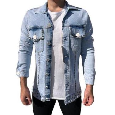Imagem de Jaqueta Jeans Destroyed Masculina Com Detalhe Pedrarias Codi-Masculino
