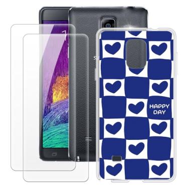 Imagem de MILEGOO Capa para Samsung Galaxy Note 4 + 2 peças protetoras de tela de vidro temperado, capa de TPU de silicone macio à prova de choque para Samsung Galaxy Note 4 (5,7 polegadas)