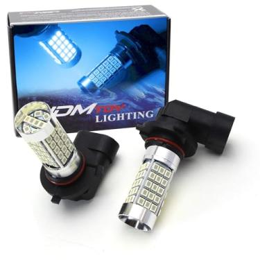 Imagem de iJDMTOY (2) Lâmpadas de LED 12000K Ice/Aqua Blue 69-SMD 9005 9145 H10 compatíveis com luzes diurnas de farol alto ou substituições de luz de neblina
