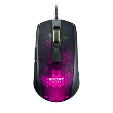 Imagem de ROCCAT Mouse para jogos Burst Pro PC, interruptores ópticos, mouse de computador ergonômico super leve, iluminação RGB, roda de rolagem Titan, concha biônica, pegada, sensor de olho de coruja, DPI de